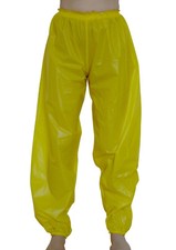 PVC Joggers Plastic Trousers Mens Pants Bottoms Vinyl Roleplay Jogging Yellow