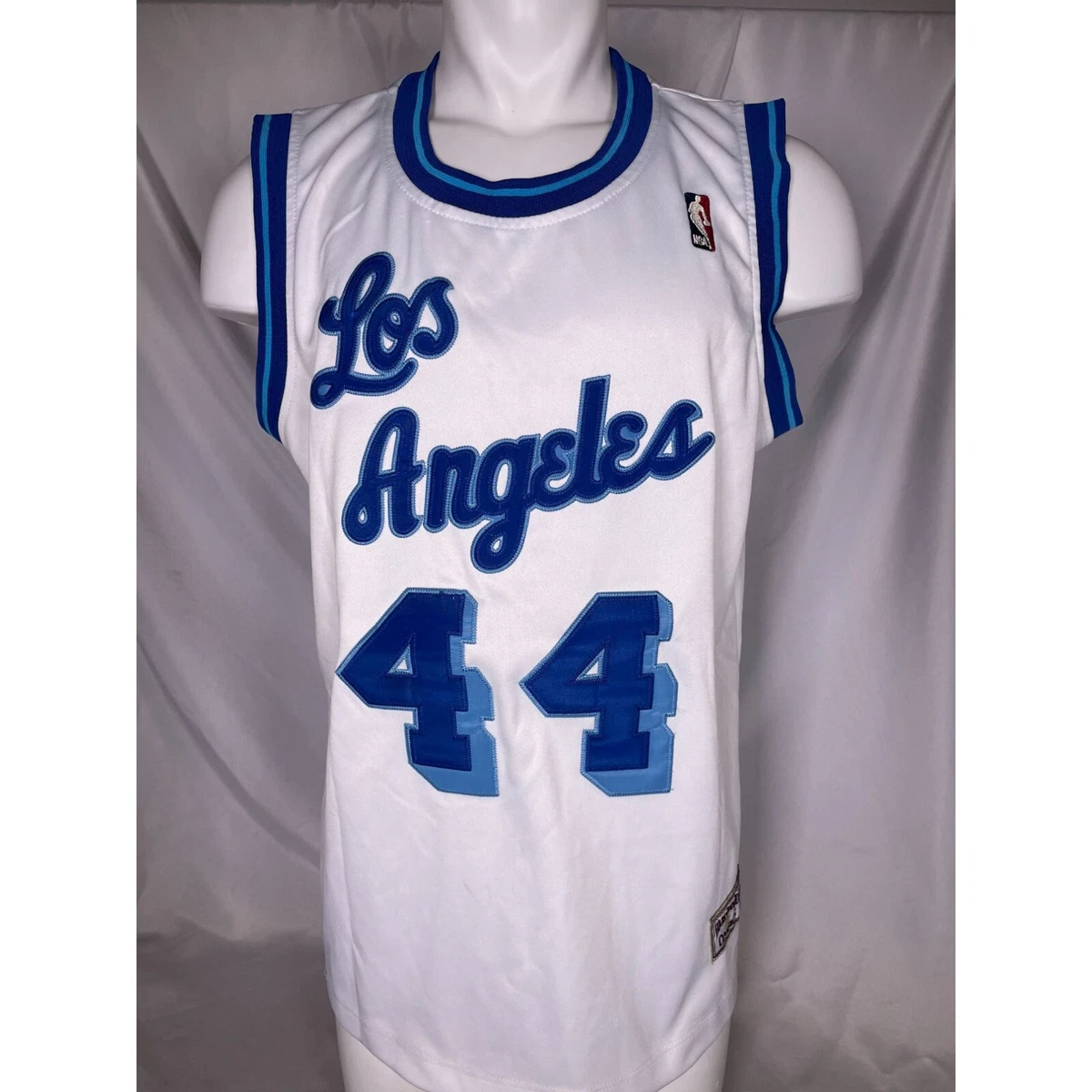 Vintage 90s Champion NBA Los Angeles Lakers Jerry West #44 Gold Logo Jersey  44