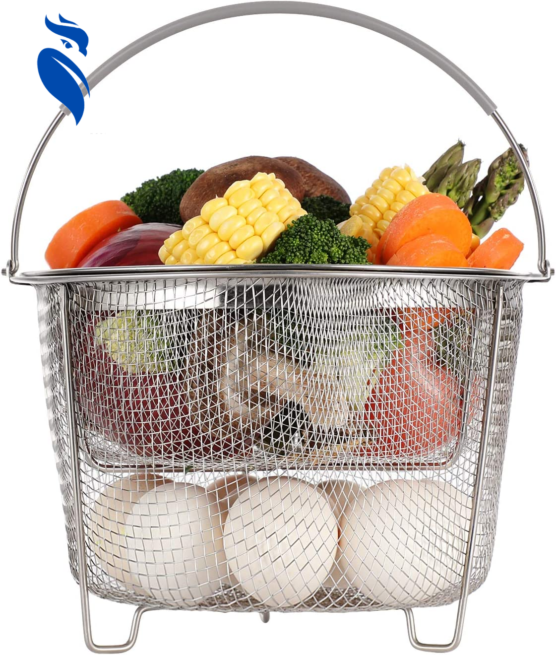 Stackable 2-Tier Steamer Basket for 6 or 8 Qt Instant Pot 18/8 Stainless Steel  -image
