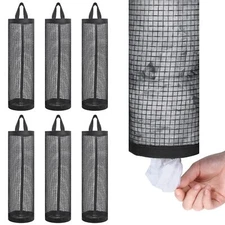 6Pk Plastic Bag Holder Hanging Storage Shopping Bags Dispenser for Home Kitchen