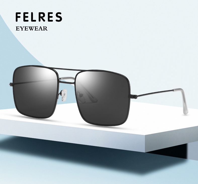 Men Women Metal Square Full Rim Sunglasses Sports Outdoor Large Frame Glasses