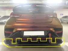 Rear Bumper Diffuser Body Kit 3p 1set Matt Black (Fits: 2018 2022 Veloster N)