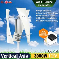 3000W Vertical Wind Turbine Generator Kit 12V Charge Controller Windmill Power