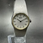 Seiko Watch Women 19mm Silver Dial Silver Tone Round 16-0079 New Battery JYYF6