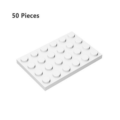 3032 Plate 4X6 White Bricks Parts 50 PCS Bricks, Pieces & Parts 100% Compatible