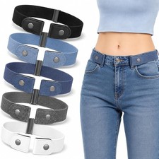 5 Pcs No Buckle Belts for Women, Elastic Belts for Women | Invisible Stretch
