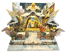 Vojtech Kubasta Nativity Pop Up Manger Scene VTG Christmas Decor 3D Paper RARE