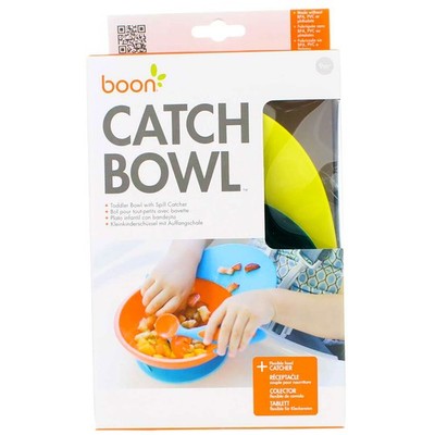 4 Pack Boon Catch Toddler Bowl, Teal/Yellow