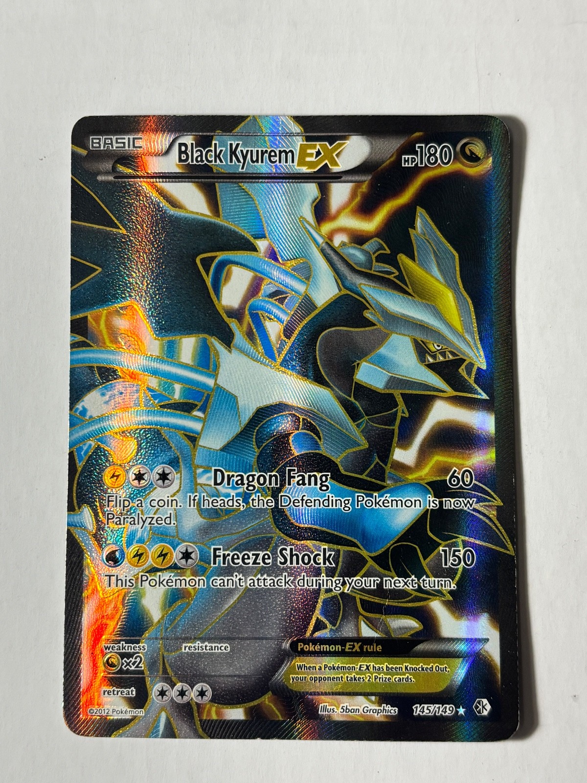 Pokémon Black Kyurem EX Full Art Ultra Rare Holo Boundaries Crossed 145/149