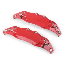 2pcs Car 3D Metal Brake Caliper Covers Universal Front & Rear Large Red 18''+