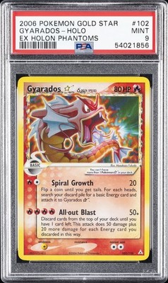 2006 POKEMON EX HOLON PHANTOMS GOLD STAR #102 GYARADOS-HOLO PSA 9