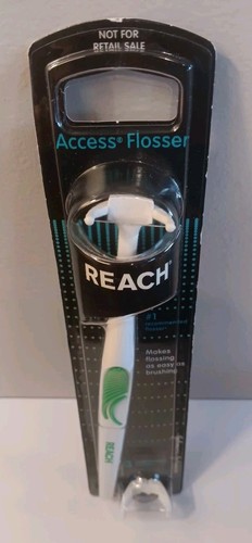REACH Access Flosser by Johnson & Johnson Green Color w/ 4 Replacement Heads NEW - Picture 3 of 7
