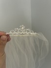 Christie Helene Ivory Flower Girl Dress with Tiara and Veil. Original cost $650 — photo 6