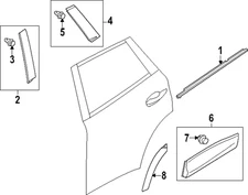 Genuine Mazda Garnish (R) Rear Door VA42-50-M50A