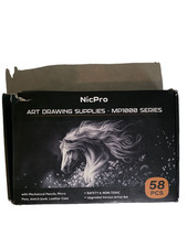 Nicpro 58 PCS Art Drawing Supplies Kit in Leather Case MP1000 Series