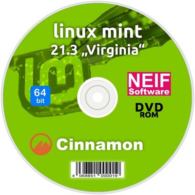 Linux Mint 21.3 Cinnamon ''Virginia'' Deutsch auf DVD oder USB-Stick