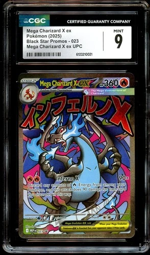 CGC 9 MINT Mega Charizard X Ex MEP 023 Black Star MEP023 Pokemon Card 021