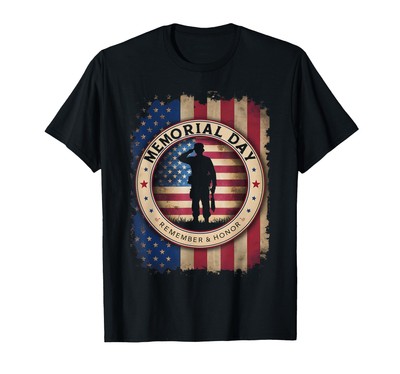Memorial Day American Flag Remember Honor Veterans T-Shirt