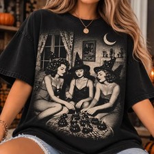Vintage Witch Halloween Shirt, Retro Witches Graphic Tee, Spooky Gothic Hallowee
