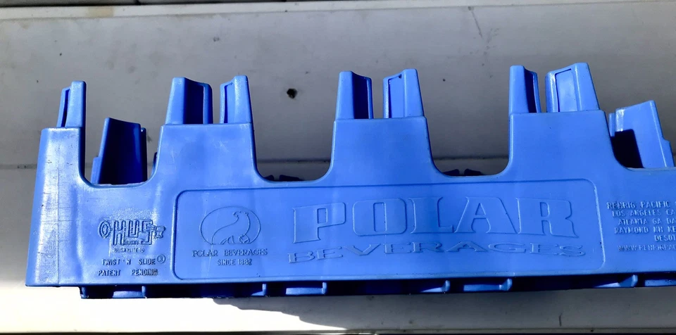 13” POLAR Beverages Blue Plastic Carrier Crate Holds 12 -1 Liter Polar Bottles - Image 4 of 4