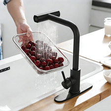 Waterfall Kitchen Faucet with 3-in-1 Pull-Down Sprayer Sweep/Stream/Waterfall