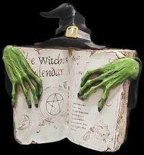 Witch Spellbook Halloween Decor | Spooky Green Hands | Haunted House Prop