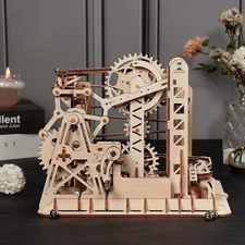 ROKR Marble Run 3D DIY Wooden Puzzle Model Kits for Teen and Adult-Lift Coaster