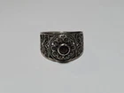Vintage Art Deco 925 Sterling Silver Garnet Ring Size 8