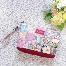 Wide pouch / Square patchwork - Liberty pink mix