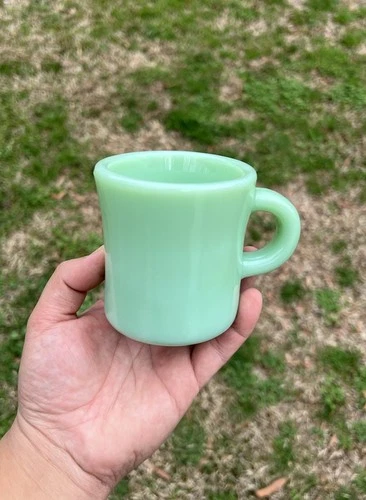 Jadeite Fire King C Handle Coffee Mug Thick Heavy