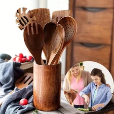 Wooden Kitchen Utensil Set  - Natural Cooking Tools