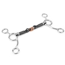 5 Horse Chew Stainless Steel Gag Ring Snaffle Bits For Equestrian Loose Ring