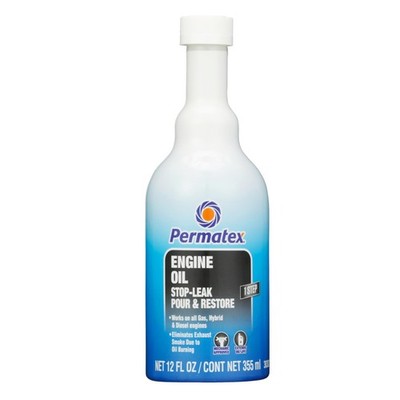 Permatex 30302 Engine Oil - Stop Leak, 12 fl oz, Effectively 12 Clear 