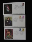 FDC France 1982 (x3) Liberte de Gandon from painter Eugene Delacroix
