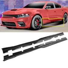 Gloss Black Fit For 2015-2023 Dodge Charger Side Skirts Rocker Panel Body Kit