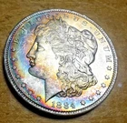 1884-O/O RPM MORGAN SILVER DOLLAR $1 RAINBOW TONED!! (LC-70)