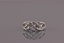 Sterling Silver Scalloped Crisscross Over Under Openwork Band Ring 925 Sz: 7