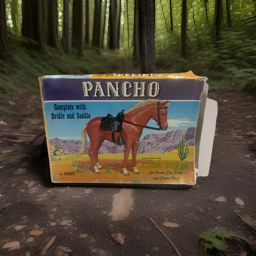 Vintage Marx Johnny West Red Sorrel Horse Pancho Pony w/ Black Tack with Box.