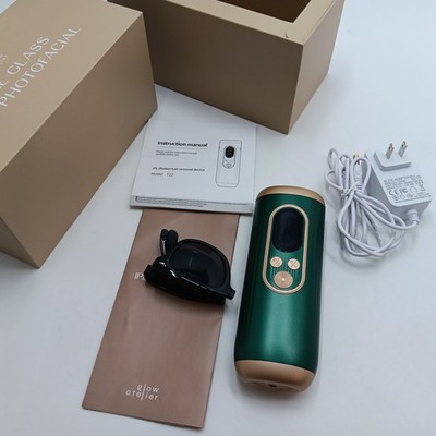 Glow Atelier Glass IPL Photofacial Green Gold Model Hair Removal New in Open box