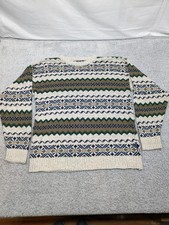 Vtg CHAPS Ralph Lauren Sweater Medium Made in USA Fair Isle 90s Grandpacore Y2K