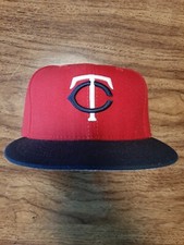 Minnesota Twins New Era Fitted Hat Size 7 5/8 USA Wool HOF Bert Blyleven Auto 