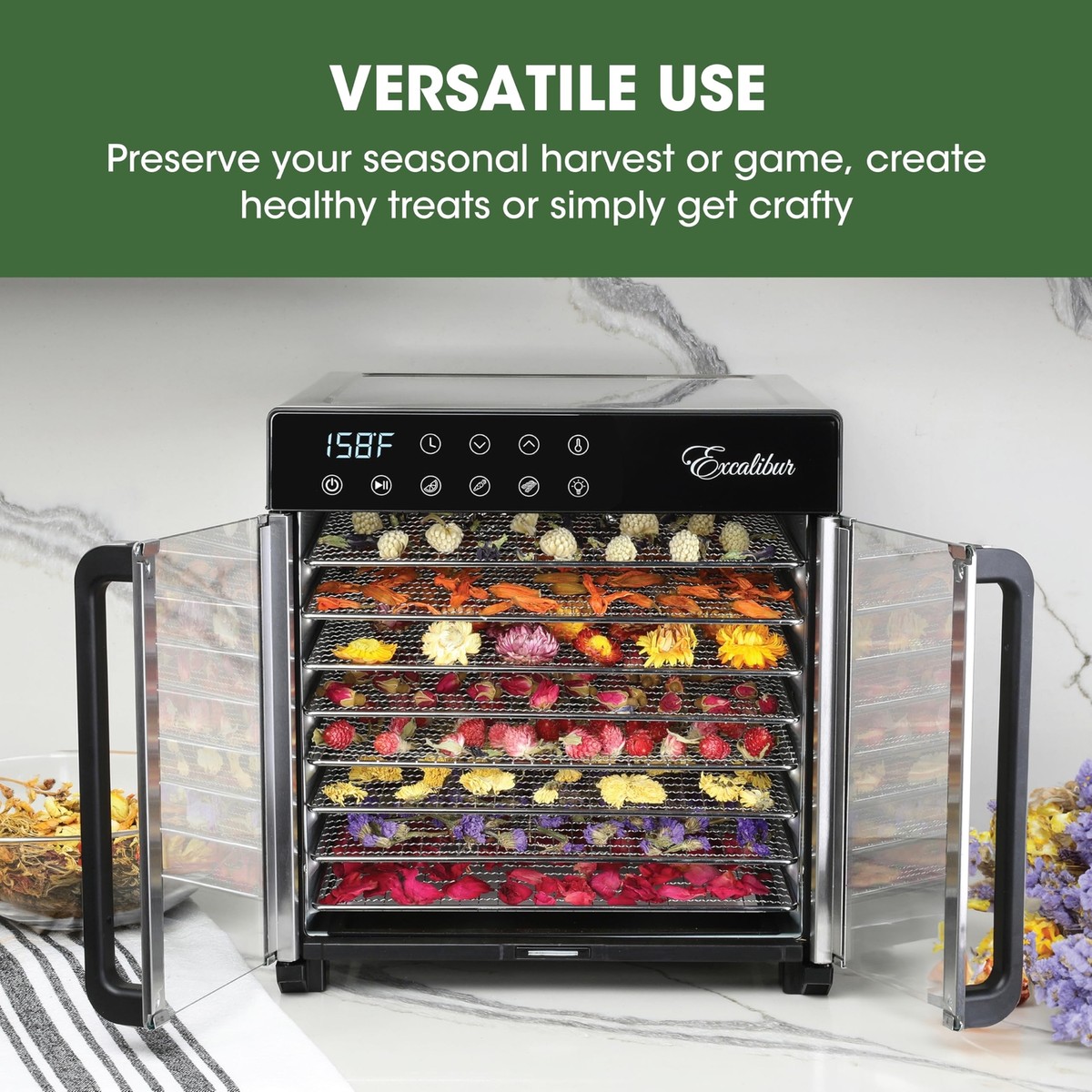 Excalibur Electric Food Dehydrator 8-Tray 7.2 Cu Ft Drying