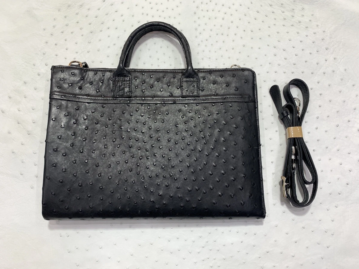 Ostrich leather briefcase new arrivals