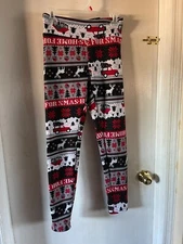 No Boundaries High Waist Juniors Lined Holiday Leggings - Sz M 7-9 -NWT