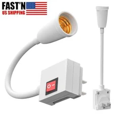 1PCS 360° Flexible E27 Light Bulb Holder Extension Socket Adapter On/Off Switch