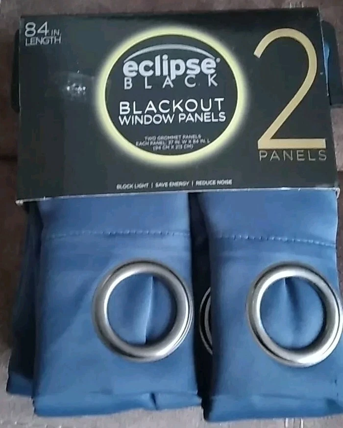NIB!! Eclipse blackout curtains, 84". 2 Panels. Color Listed Is DARK BLUE. - Image 2 of 4