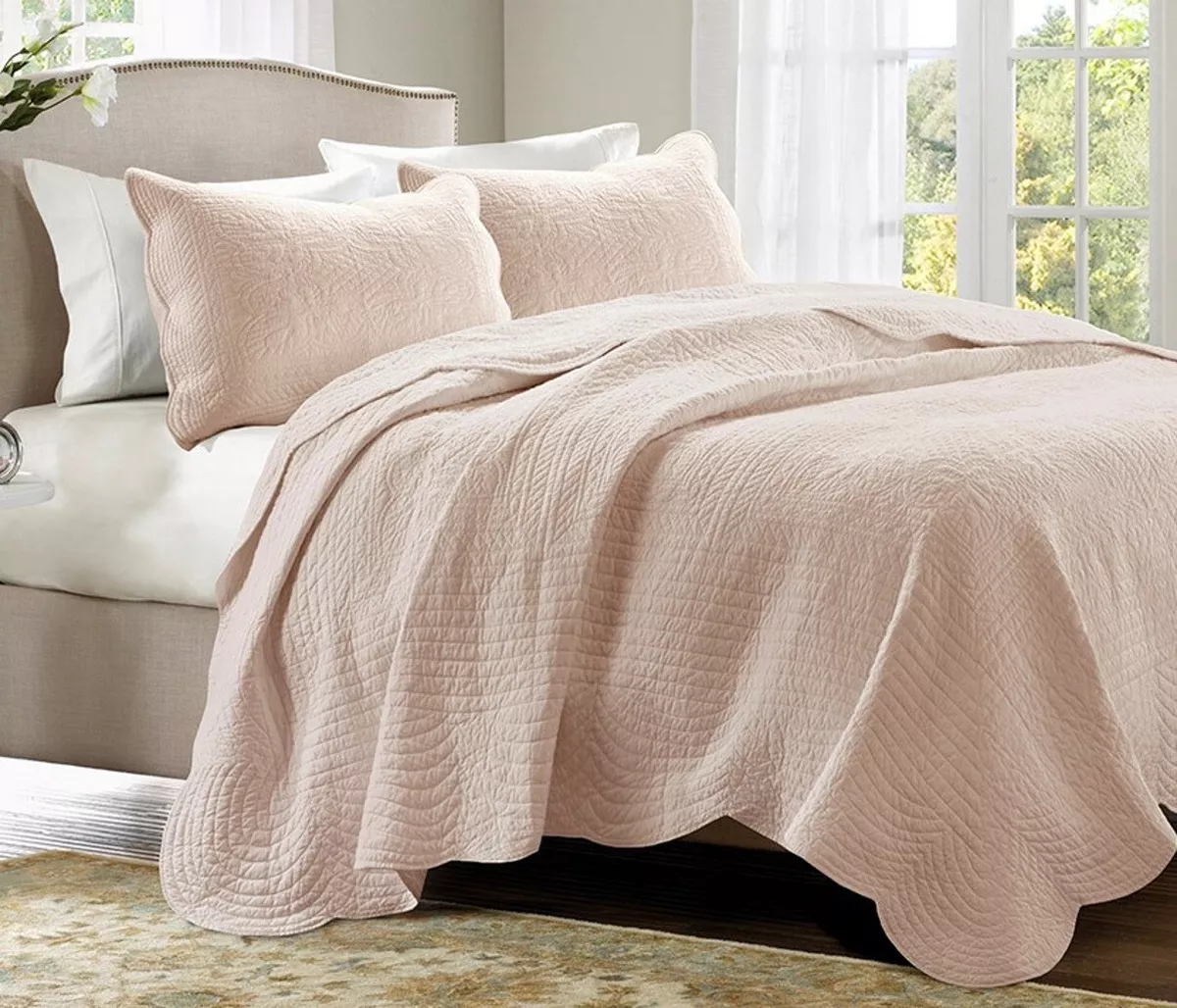 Victoria Blush Pink Zipper Bedding | Beddy's All Cotton / Queen