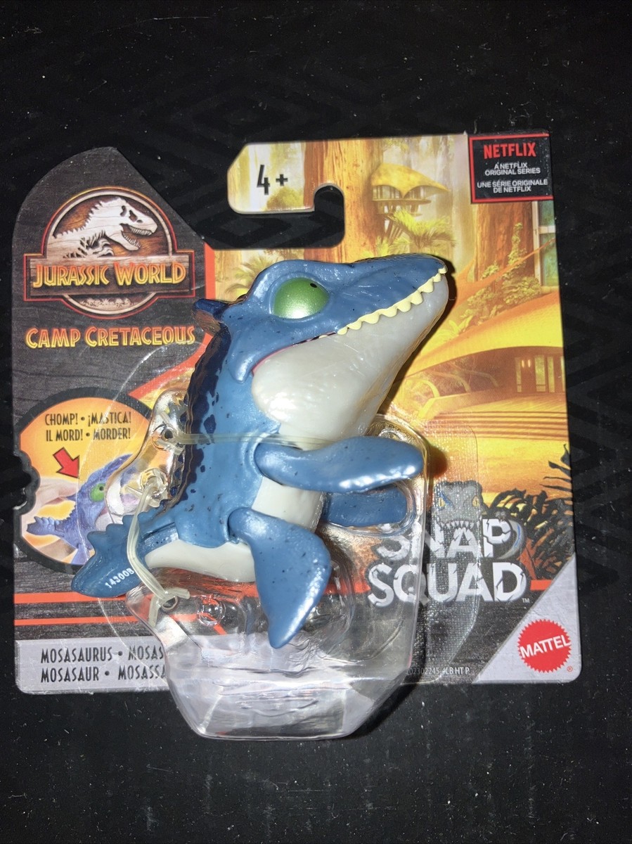 NEW Jurassic World SNAP SQUAD MOSASAURUS Mini Figure Metallic Blue