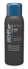 BEHR PREMIUM Blue Metallic Gloss Interior/Exterior Spray Paint Aerosol - 11 oz.