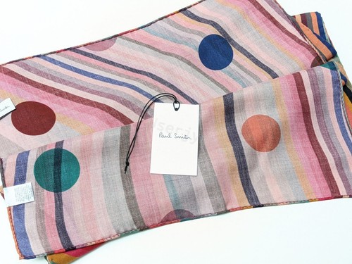 Paul Smith Women's Scarf - BNWT Signature Swirl Polka Dot Reversible RRP - Picture 6 of 12